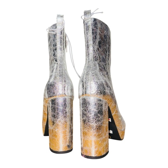 Report Silver Chunky Heeled Boots - Picture 4 of 5